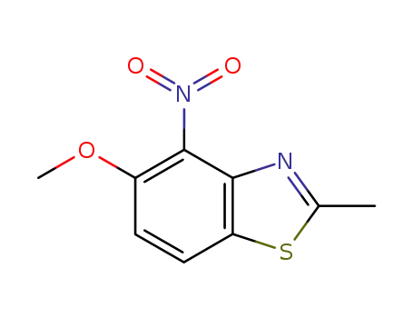 Molecular Structure of 265312-58-1 (Benzothiazole, 5-methoxy-2-methyl-4-nitro- (9CI))