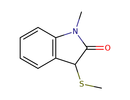 Molecular Structure of 40800-68-8 (2H-Indol-2-one, 1,3-dihydro-1-methyl-3-(methylthio)-)