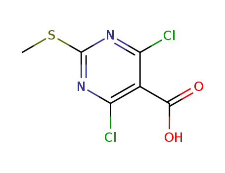 Molecular Structure of 313339-35-4 (4,6-DICHLORO-2-(METHYLTHIO)PYRIMIDINE-5-CARBOXYLIC ACID)