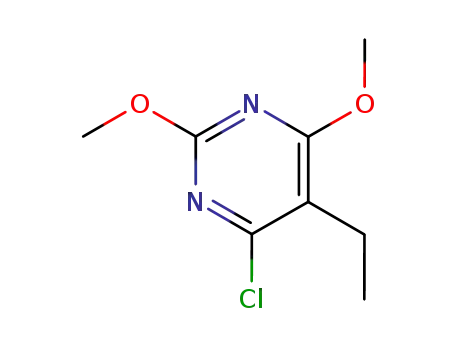 Molecular Structure of 120268-44-2 (Pyrimidine, 4-chloro-5-ethyl-2,6-dimethoxy-)