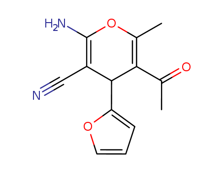 5-Acetyl-2-amino-4-(2-furanyl)-6-methyl-4H-pyran-3-carbonitrile