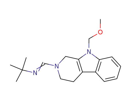Molecular Structure of 81535-34-4 (1H-Pyrido[3,4-b]indole,
2-[[(1,1-dimethylethyl)imino]methyl]-2,3,4,9-tetrahydro-9-(methoxymethyl
)-)