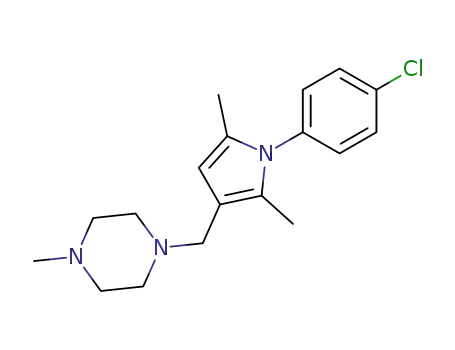Molecular Structure of 138222-83-0 (1-{[1-(4-chlorophenyl)-2,5-dimethyl-1H-pyrrol-3-yl]methyl}-4-methylpiperazine)
