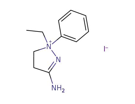 3-Amino-1-ethyl-1-phenyl-4,5-dihydro-1H-pyrazol-1-ium iodide