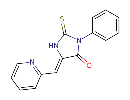 Molecular Structure of 145693-89-6 (4-Imidazolidinone, 3-phenyl-5-(2-pyridinylmethylene)-2-thioxo-, (Z)-)