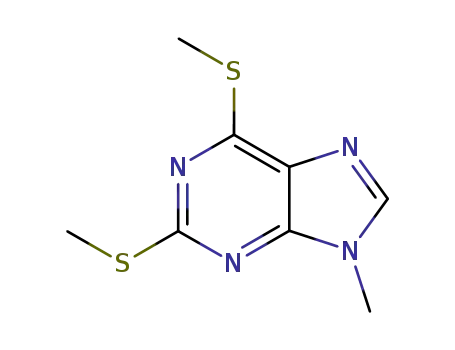 Molecular Structure of 39008-22-5 (9H-Purine, 9-methyl-2,6-bis(methylthio)-)