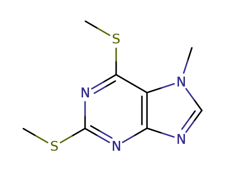 Molecular Structure of 39008-21-4 (7H-Purine, 7-methyl-2,6-bis(methylthio)-)