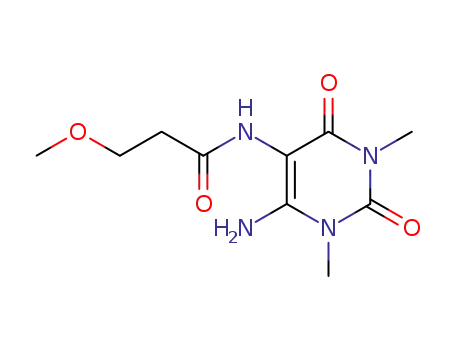 Molecular Structure of 90749-77-2 (Propanamide,  N-(6-amino-1,2,3,4-tetrahydro-1,3-dimethyl-2,4-dioxo-5-pyrimidinyl)-3-methoxy-)