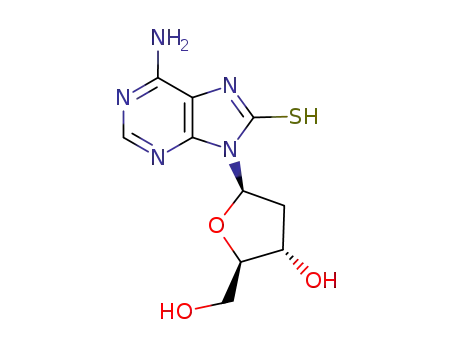 Molecular Structure of 17318-18-2 (Adenosine, 2'-deoxy-7,8-dihydro-8-thioxo-)