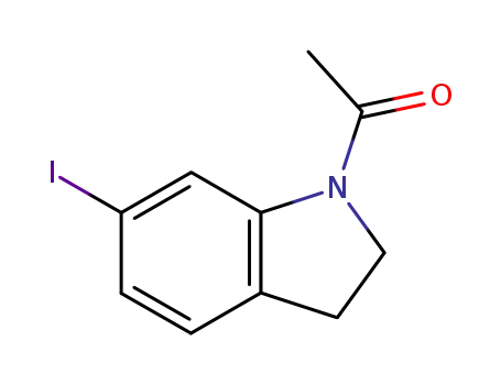Molecular Structure of 115666-43-8 (1-ACETYL-6-IODOINDOLINE)