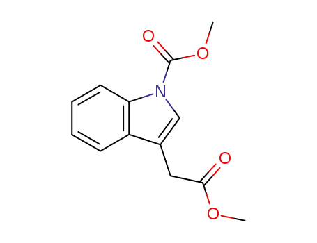 Molecular Structure of 174319-54-1 (1H-Indole-3-acetic acid, 1-(methoxycarbonyl)-, methyl ester)