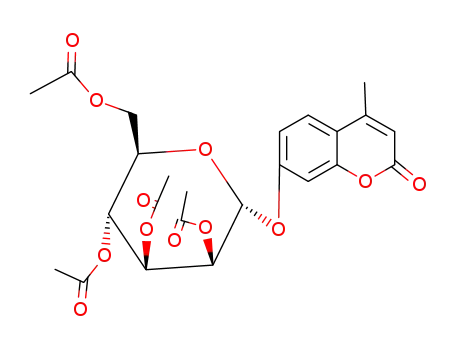 Molecular Structure of 28541-71-1 (4-Methylumbelliferyl2,3,4,6-tetra-O-acetyl-a-D-mannopyranoside)
