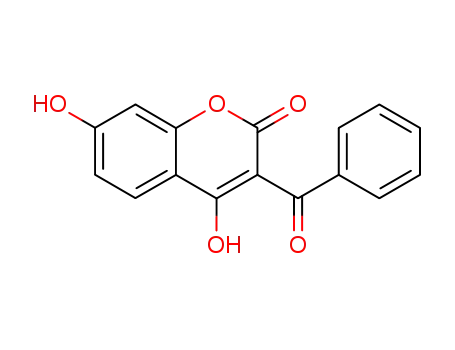 Molecular Structure of 101279-20-3 (2H-1-Benzopyran-2-one, 3-benzoyl-4,7-dihydroxy-)