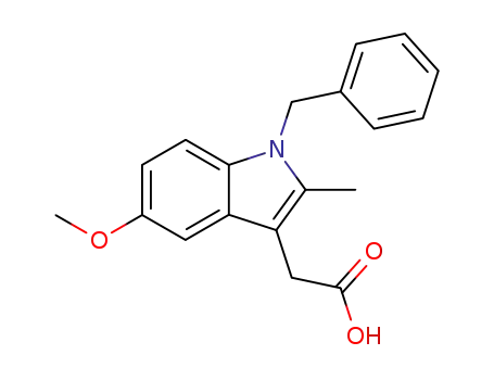 Molecular Structure of 59283-35-1 ((1-benzyl-5-methoxy-2-methyl-1H-indol-3-yl)acetic acid)