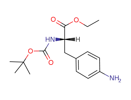 Molecular Structure of 67630-01-7 (L-Phenylalanine, 4-amino-N-[(1,1-dimethylethoxy)carbonyl]-, ethyl ester)