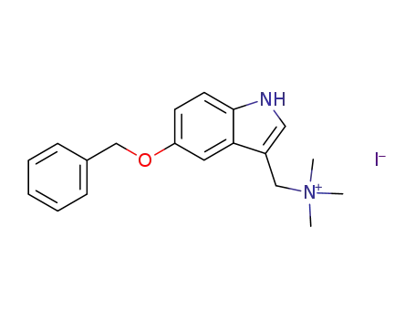 Molecular Structure of 113436-04-7 (1H-Indole-3-methanaminium, N,N,N-trimethyl-5-(phenylmethoxy)-,
iodide)
