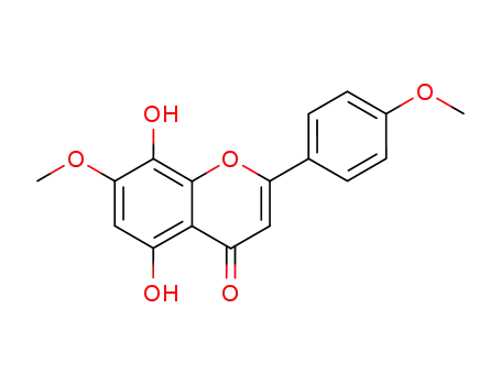 Molecular Structure of 89456-41-7 (4H-1-Benzopyran-4-one,
5,8-dihydroxy-7-methoxy-2-(4-methoxyphenyl)-)