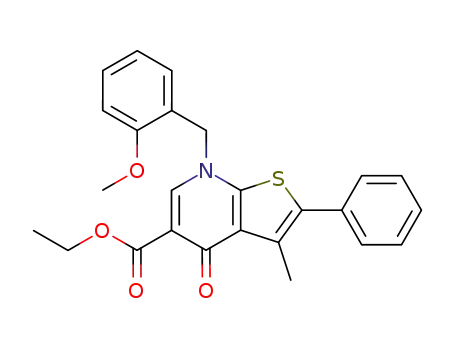 Thieno[2,3-b]pyridine-5-carboxylic acid,
4,7-dihydro-7-[(2-methoxyphenyl)methyl]-3-methyl-4-oxo-2-phenyl-, ethyl
ester