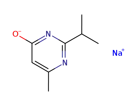 Molecular Structure of 63202-32-4 (4(1H)-Pyrimidinone, 6-methyl-2-(1-methylethyl)-, sodium salt)
