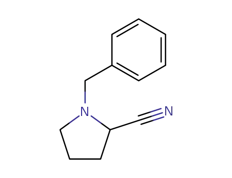 Molecular Structure of 72219-09-1 (2-Pyrrolidinecarbonitrile, 1-(phenylmethyl)-)