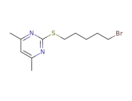 Molecular Structure of 15018-35-6 (Pyrimidine, 2-[(5-bromopentyl)thio]-4,6-dimethyl-)