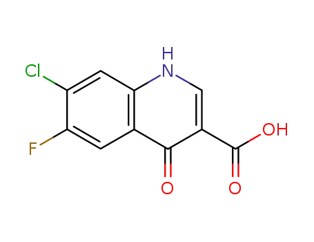 Molecular Structure of 88569-32-8 (3-Quinolinecarboxylic acid, 7-chloro-6-fluoro-1,4-dihydro-4-oxo-)