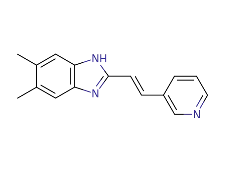Molecular Structure of 138832-68-5 (1H-Benzimidazole, 5,6-dimethyl-2-[2-(3-pyridinyl)ethenyl]-, (E)-)