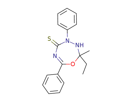 1,3,4,6-Oxatriazepine-5(2H)-thione,
2-ethyl-3,4-dihydro-2-methyl-4,7-diphenyl-