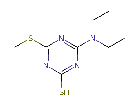 Molecular Structure of 79923-80-1 (1,3,5-Triazine-2(1H)-thione, 4-(diethylamino)-6-(methylthio)-)