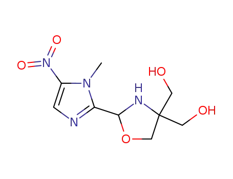 Molecular Structure of 104445-28-5 (2-(1-Methyl-5-nitroimidazolyl)-4,4-bis(hydroxymethyl)oxazolidine)