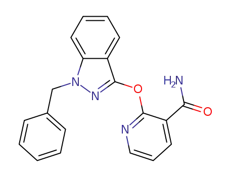 3-Pyridinecarboxamide, 2-[[1-(phenylmethyl)-1H-indazol-3-yl]oxy]-