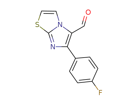 Molecular Structure of 134670-30-7 (6-(4-FLUOROPHENYL)IMIDAZO[2,1-B][1,3]THIAZOLE-5-CARBOXALDEHYDE)