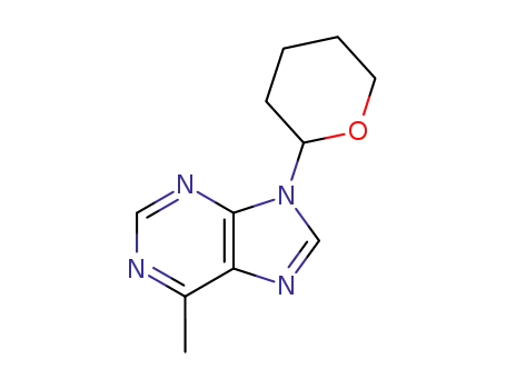 Molecular Structure of 92001-73-5 (9H-Purine, 6-methyl-9-(tetrahydro-2H-pyran-2-yl)-)