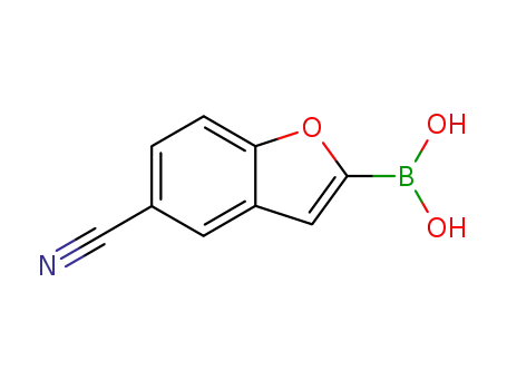 Molecular Structure of 331833-83-1 ((5-CYANO-1-BENZOFURAN-2-YL)BORONIC ACID)