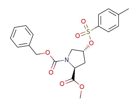 Molecular Structure of 57653-38-0 (1,2-Pyrrolidinedicarboxylic acid, 4-[[(4-methylphenyl)sulfonyl]oxy]-,
2-methyl 1-(phenylmethyl) ester, (2S,4R)-)