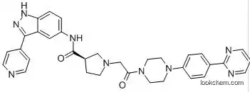 942183-80-4 (R)-1-(2-oxo-2-(4-(4-(pyrimidin-2-yl)phenyl)piperazin-1-yl)ethyl)-N-(3-(pyridin-4-yl)-1H-indazol-5-yl)pyrrolidine-3-carboxamide