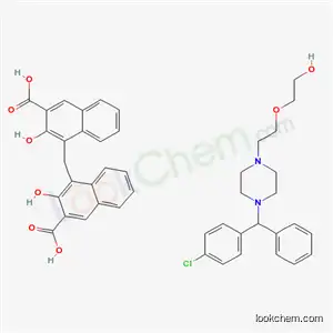 4-[(3-Carboxy-2-hydroxy-naphthalen-1-yl)methyl]-3-hydroxy-naphthalene-2-carboxylic acid; 2-[2-[4-[(4-chlorophenyl)-phenyl-methyl]piperazin-1-yl]ethoxy]ethanol