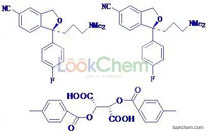 (-)-4-(4-Dimethylamino)-1-(4-fluorophenyl)-1-(hydroxybuty)-3-hydroxymethyl)-benzonitrile hemi D-(+)-di-p-toloyltartaric acid salt