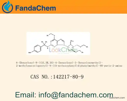 6-(Benzyloxy)-9-((1S,3R,3S)-4-(benzyloxy)-3-(benzyloxymethyl)-2-methylenecyclopentyl)-N-((4-methoxyphenyl)diphenylmethyl)-9H-purin-2-amine cas  142217-80-9