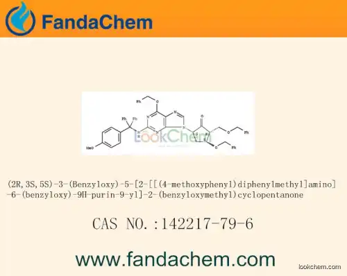 (2R,3S,5S)-3-(Benzyloxy)-5-[2-[[(4-methoxyphenyl)diphenylmethyl]amino]-6-(benzyloxy)-9H-purin-9-yl]-2-(benzyloxymethyl)cyclopentanone cas  142217-79-6