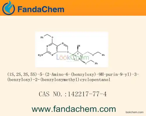 (1S,2S,3S,5S)-5-(2-Amino-6-(benzyloxy)-9H-purin-9-yl)-3-(benzyloxy)-2-(benzyloxymethyl)cyclopentanol cas  142217-77-4