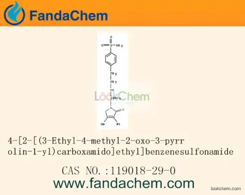 4-[2-[(3-Ethyl-4-methyl-2-oxo-3-pyrrolin-1-yl)carboxamido]ethyl]benzenesulfonamide cas  119018-29-0