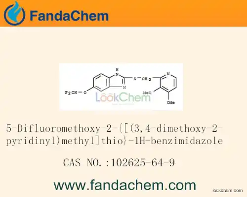 5-Difluoromethoxy-2-{[(3,4-dimethoxy-2-pyridinyl)methyl]thio}-1H-benzimidazole cas  102625-64-9