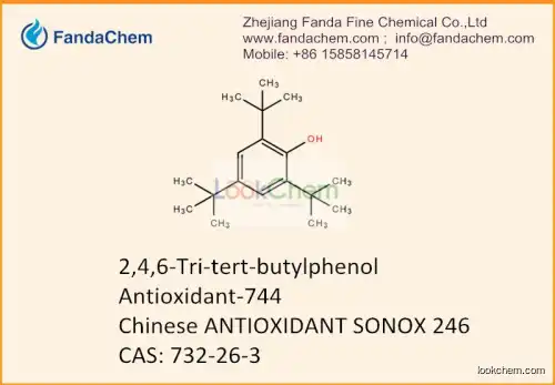 Leading supplier and exporter of  2,4,6-Tritertbutyl phenol, 2,4,6-Tri-tert-butylphenol,Antioxidant-744,ANTIOXIDANT SONOX 246, CAS: 732-26-3 in China, Zhejiang Fanda Fine Chemical Co.,Ltd