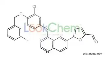 5-[4-[3-chloro-4-[(3-fluorophenyl)methoxy]anilino]quinazolin-6-yl]furan-2-carbaldehyde