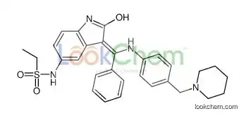 N-[(3z)-2-oxo-3-[phenyl-[4-(piperidin-1-ylmethyl)anilino]methylidene]-1h-indol-5-yl]ethanesulfonamide