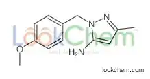 2-[(4-methoxyphenyl)methyl]-5-methylpyrazol-3-amine