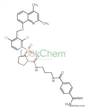 (2s)-n-[3-[(4-carbamimidoylbenzoyl)amino]propyl]-1-[2,4-dichloro-3-[(2,4-dimethylquinolin-8-yl)oxymethyl]phenyl]sulfonylpyrrolid