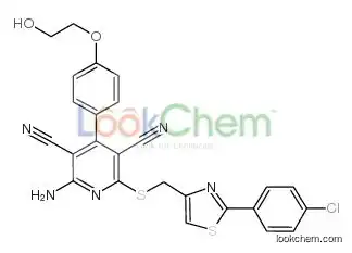 2-amino-6-[[2-(4-chlorophenyl)-1,3-thiazol-4-yl]methylsulfanyl]-4-[4-(2-hydroxyethoxy)phenyl]pyridine-3,5-dicarbonitrile