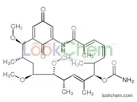 Macbecin I,(15r)-6,17-didemethoxy-15-methoxy-6-methyl-11-o-methyl-geldanamycin
